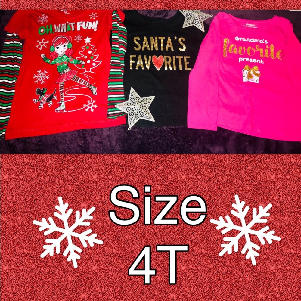 4T Toddler Girl Christmas Tops